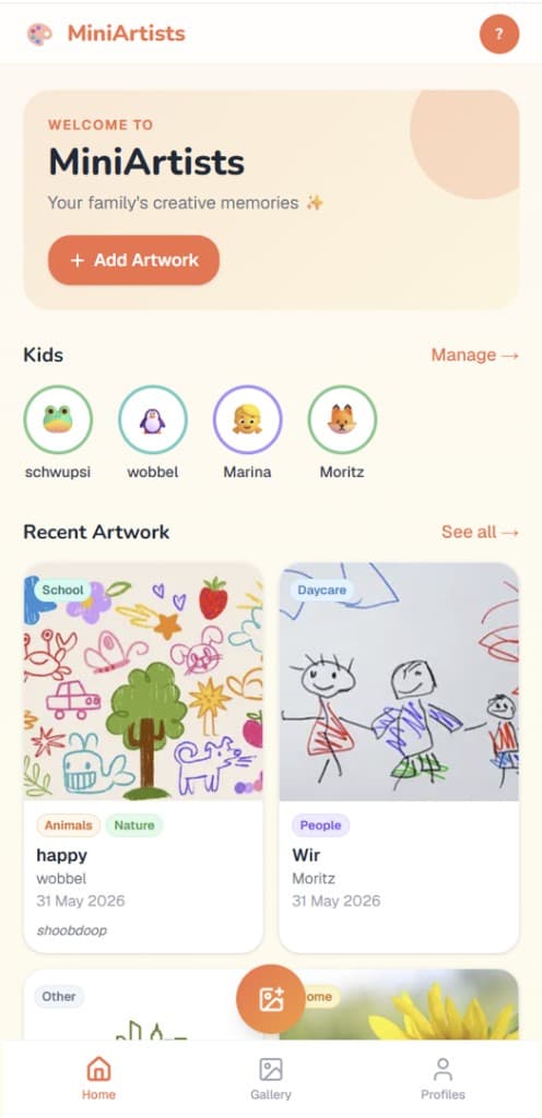 MiniArtists App-Screenshot